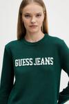 Хлопковый свитер Guess Jeans, зеленый - фото 4