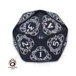 d20 Черный с белым, Card Game Level Spindown Counters - фото