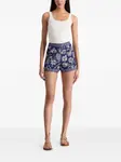 Шорты с цветочным принтом Alice + Olivia, синий - фото 2