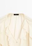 Блуза Massimo Dutti FLOWING GARMENT WITH RUFFLES, Beige - фото 8