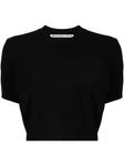 Укороченный топ с тисненым логотипом Alexander Wang, черный - фото