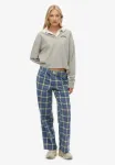 Проверьте эластичные брюки Superdry & Co, Navy Green Check - фото 2