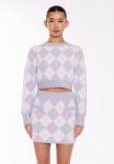 Джемпер Glamorous MULTI GLITTER CROP, Lilac Metallic Argyle/Lilac - фото