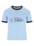 Футболка с логотипом CHLOÉ, синий - фото