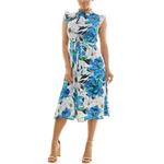 Женское платье с принтом и сборками Nina Leonard, мультиколор - фото