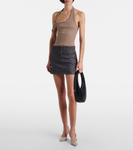 Оголённый хлопковый топ с рубчиком 90-х Courrèges, Mocha - фото 2