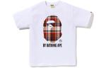Футболка BAPE Check By Bathing Ape A Bathing Ape, белый/красный - фото 3