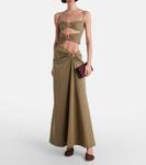 Орбита плиссированное макси-платье Christopher Esber, Eucalypt - фото 2