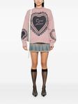 Acne Studios джемпер крупной вязки с принтом в виде сердца, розовый - фото 2