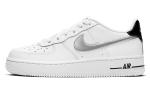 Кроссовки Nike Air Force 1 Low White Black Metallic Silver GS - фото