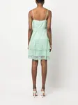 Платье мини с оборками и кружевом TWINSET, зеленый - фото 4