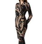 Платье с абстрактным принтом в черном цвете латте Joseph Ribkoff - фото 3