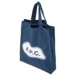 Сумка-шоппер джинсовая с логотипом A.P.C, basic set (bag+dust bag) - фото