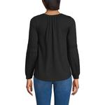 Женский топ с длинным рукавом, кружевом и защипами Lands' End, Black - фото 2