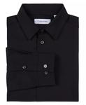 Рубашка Big Boys Husky Solid Stretch Poplin Calvin Klein, черный - фото