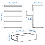 Комод с 4 ящиками MALM IKEA, 80x100 см, черный - фото 5