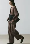 Блейзер без лацканов Massimo Dutti, Mottled Dark Brown - фото 4