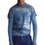 Футболка с пейзажным принтом ERL, синий - фото 4