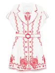 Платье мини Lucky с вышивкой ZIMMERMANN, белый - фото