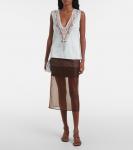 Юбка миди из шифона Jacques Wei, коричневый - фото 2