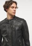 Куртка Mustang Leather jacket, Schwarz/Black - фото 4