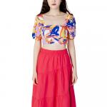 Желтые вискозные топ и футболка ONLY - фото