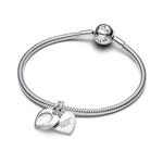 Шарм Pandora Engravable Heart Magnifying Glass Double Dangle Charm, стерлинговое серебро - фото 6