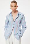 Блузка на пуговицах LONG SLEEVE Koton, синий - фото