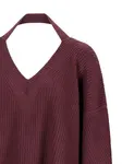 Свитер в рубчик с V-образным вырезом Canessa, красный - фото 3