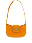 Ferragamo мини-сумка с декором Gancini, оранжевый - фото
