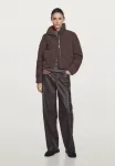 Короткая куртка-бомбер с водоотталкивающим пухом Massimo Dutti, Bordeaux - фото