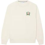 Свитшот с вышитой эмблемой LACOSTE, кремовый - фото