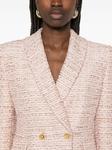 Alessandra Rich твидовый блейзер с люрексом, розовый - фото 5