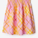 Хлопковое платье в клетку Burberry, розовый - фото 7