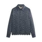 Лонгслив Kith Isaac Microsuede Long-Sleeve Button Down, Nocturnal - фото