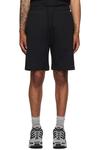 Шорты хлопковые с логотипом Moncler, черный - фото