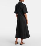 Хлопковое платье миди Vince, черный - фото 3