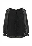 Блуза Kaffe Curve Blouse, Black Deep/Mottled Black - фото 5