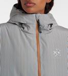 Полосатая худи-пуховик без рукавов Loewe, Beige/Blue - фото 4