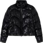 Пуховик с принтом Monogram EMPORIO ARMANI, черный - фото