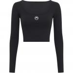 Топ с логотипом, вышитым на джерси Marine Serre, черный - фото