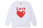Свитшот с сердечками унисекс белый MLB - фото
