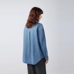 ELLE Рубашка Women's Blue Lapel Moderate Denim - фото 6