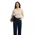 Поло с длинным рукавом Selected Thea, бежевый - фото