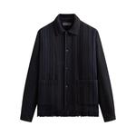 Рубашка Kith Mixed Stripe Tweed Boxy Collared Overshirt, Nocturnal - фото