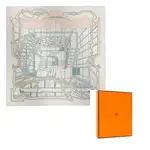 HERMES Шёлковый шарф, White/Glacier Blue/Rose - фото