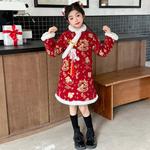 Детское платье с меховым воротником, миди PROTECTCAMEL, red - фото 5