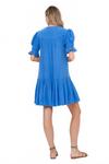 Женское мини-платье с буфами в бермудском синем Oliphant - фото 2