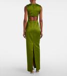 Платье из атласа с отделкой Amadine Emilia Wickstead, Olive Green - фото 3