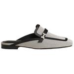 Тапочки женские Hermès, серо-черный - фото 2